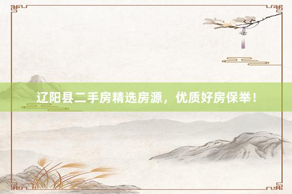 辽阳县二手房精选房源，优质好房保举！